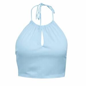 Baby blue halter crop top